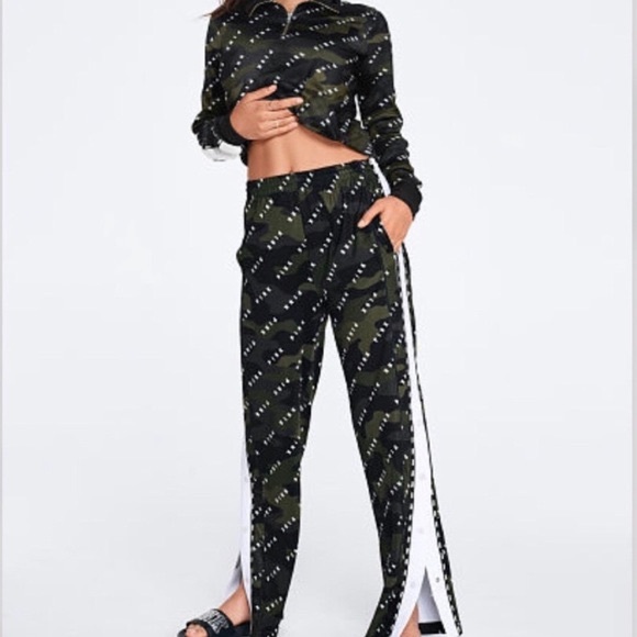 PINK Victoria's Secret Pants - Pink Victoria’s Secret - Camo Open Leg Track Pant